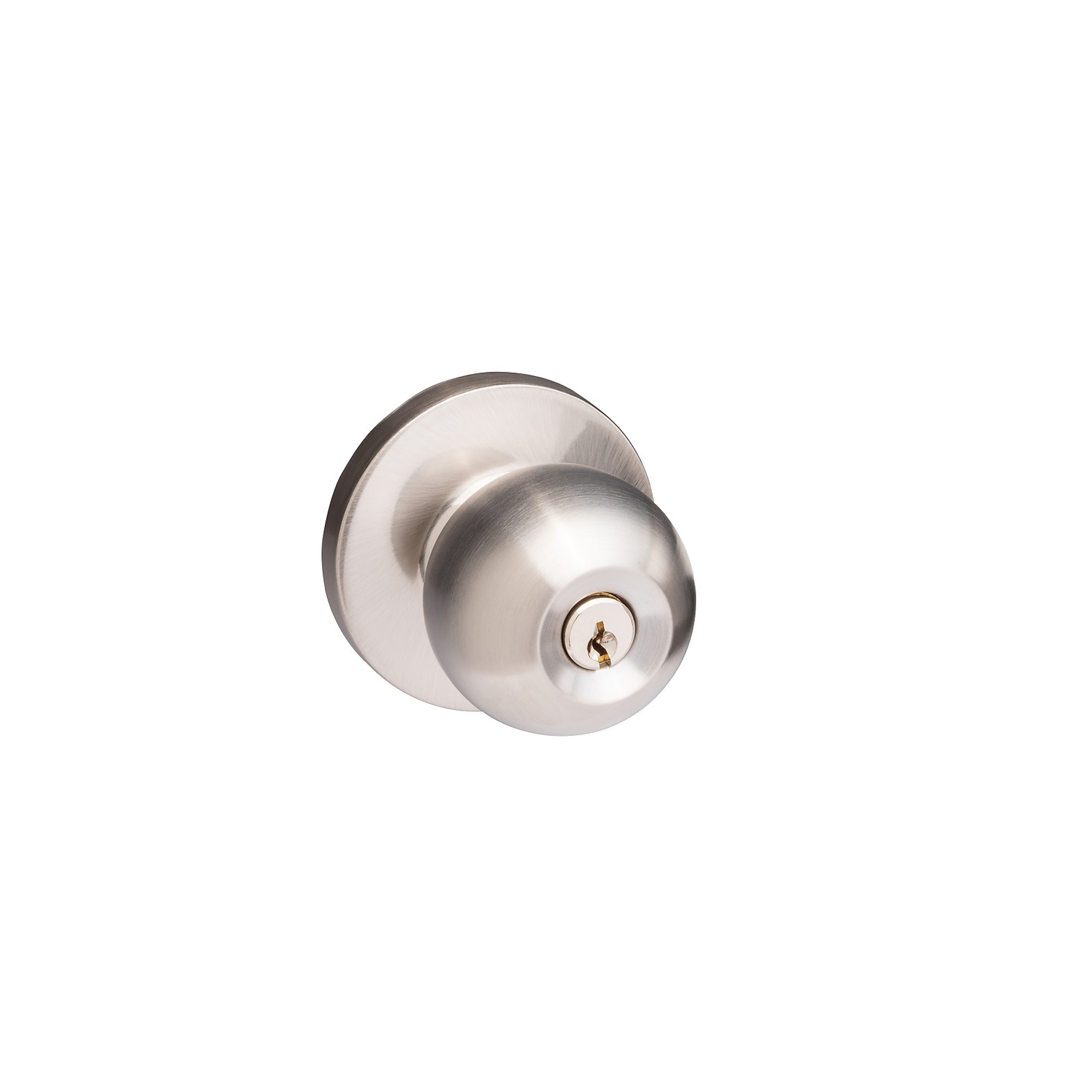 Trans-Atlantic, Stainless Steel Storeroom Ball Knob with Lock for Panic Devices, #ED-BKL580-US32D